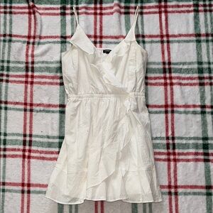 White Sleeveless Wrap Dress